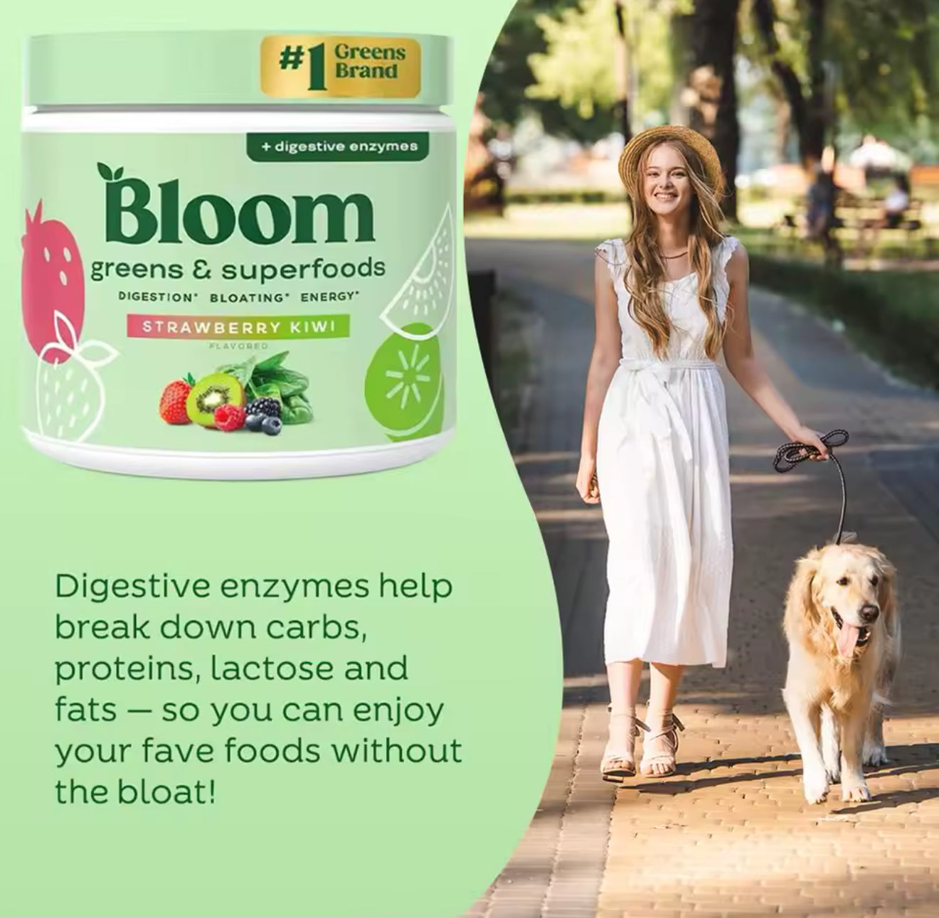Bloom Nutrition GreensSuperfoods Powder for Digestive Health Greens Fruit Powder
