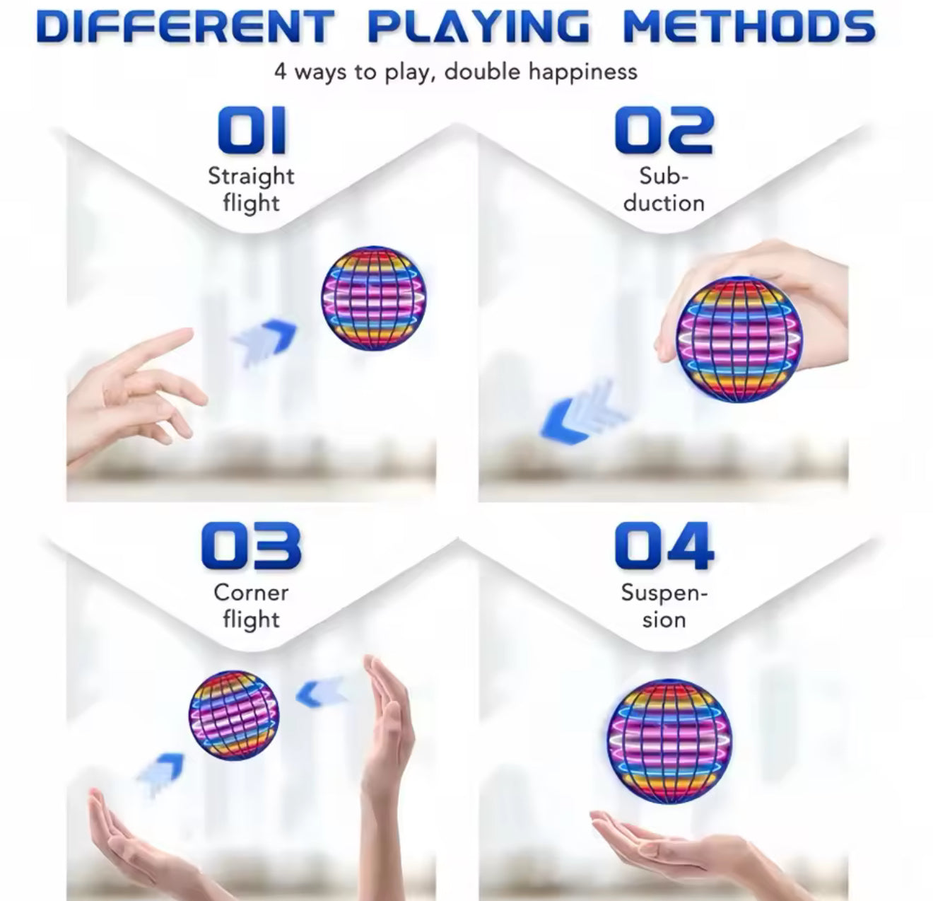 Flying Orb Ball Spinner Boomerang Flyorb Magic With LED Lights Drone Hover Fly Ball Stress Release Fidget Toys Kids