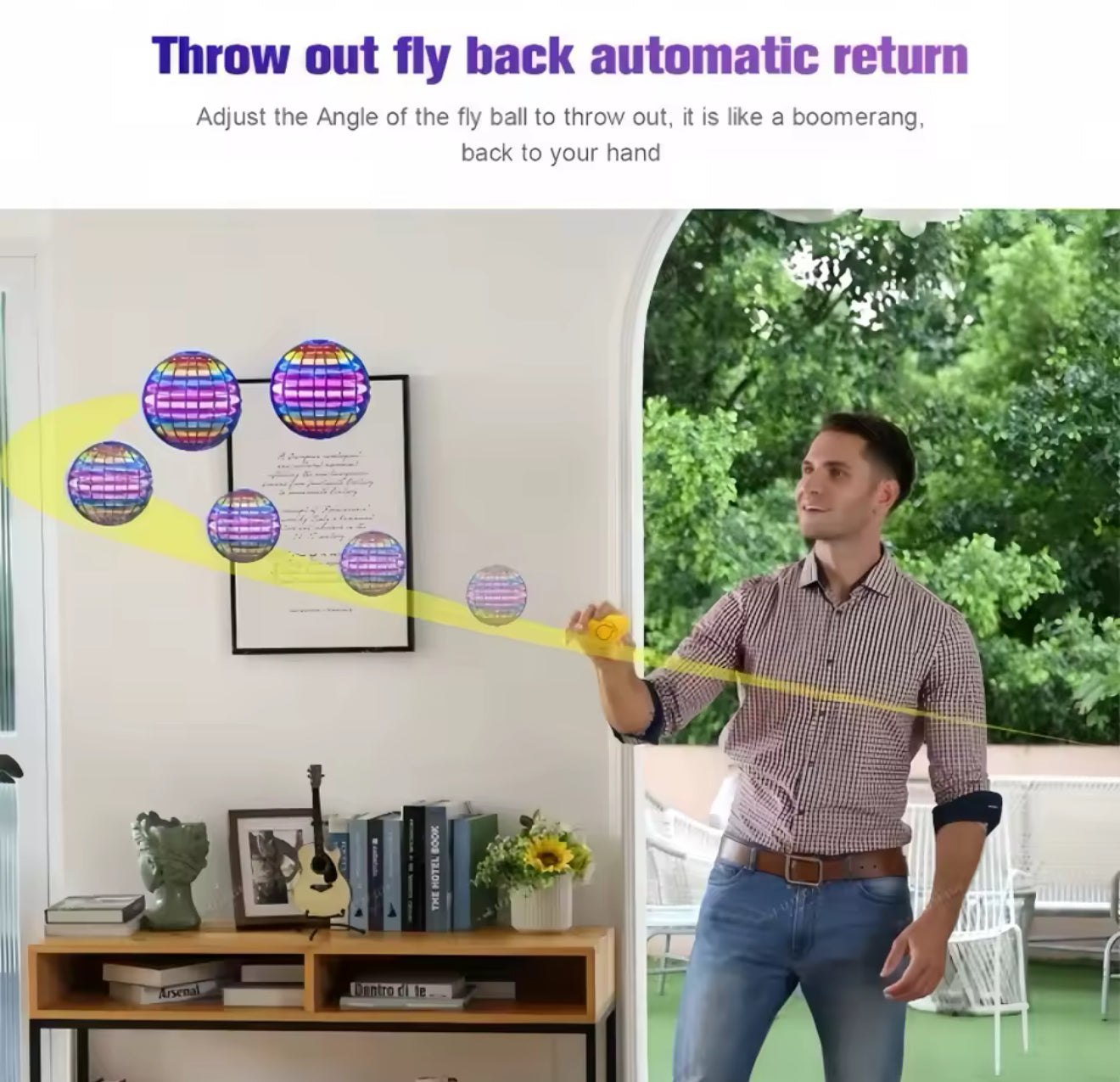 Flying Orb Ball Spinner Boomerang Flyorb Magic With LED Lights Drone Hover Fly Ball Stress Release Fidget Toys Kids